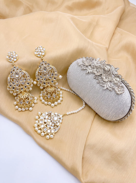 Clutch & Jhumka Tikka Set