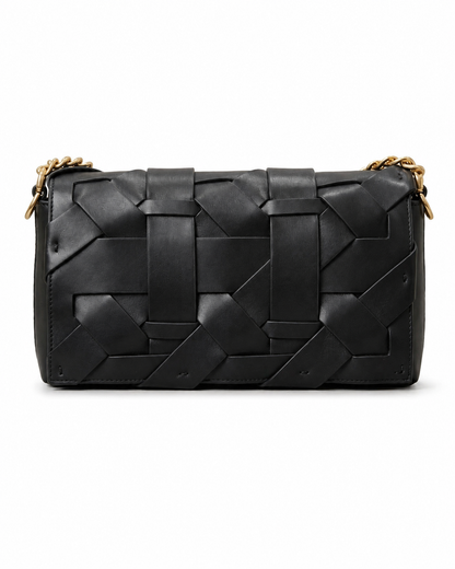 Noir Woven Clutch Bag