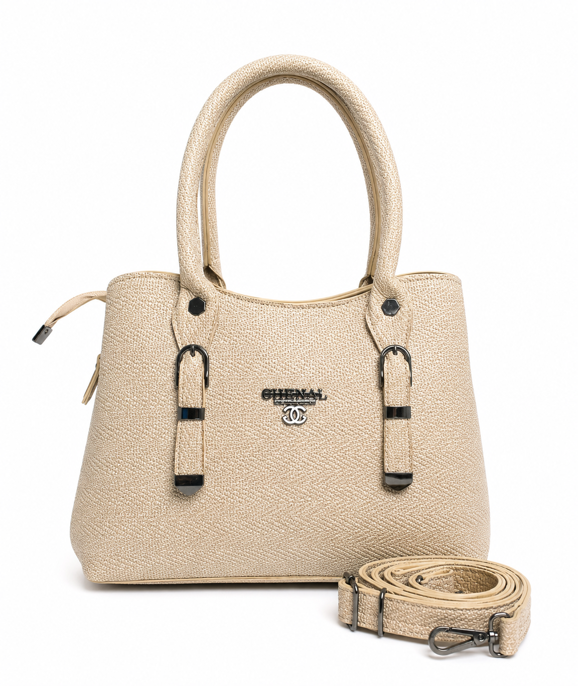 Elara Textured Structured Handbag with Shoulder Strap