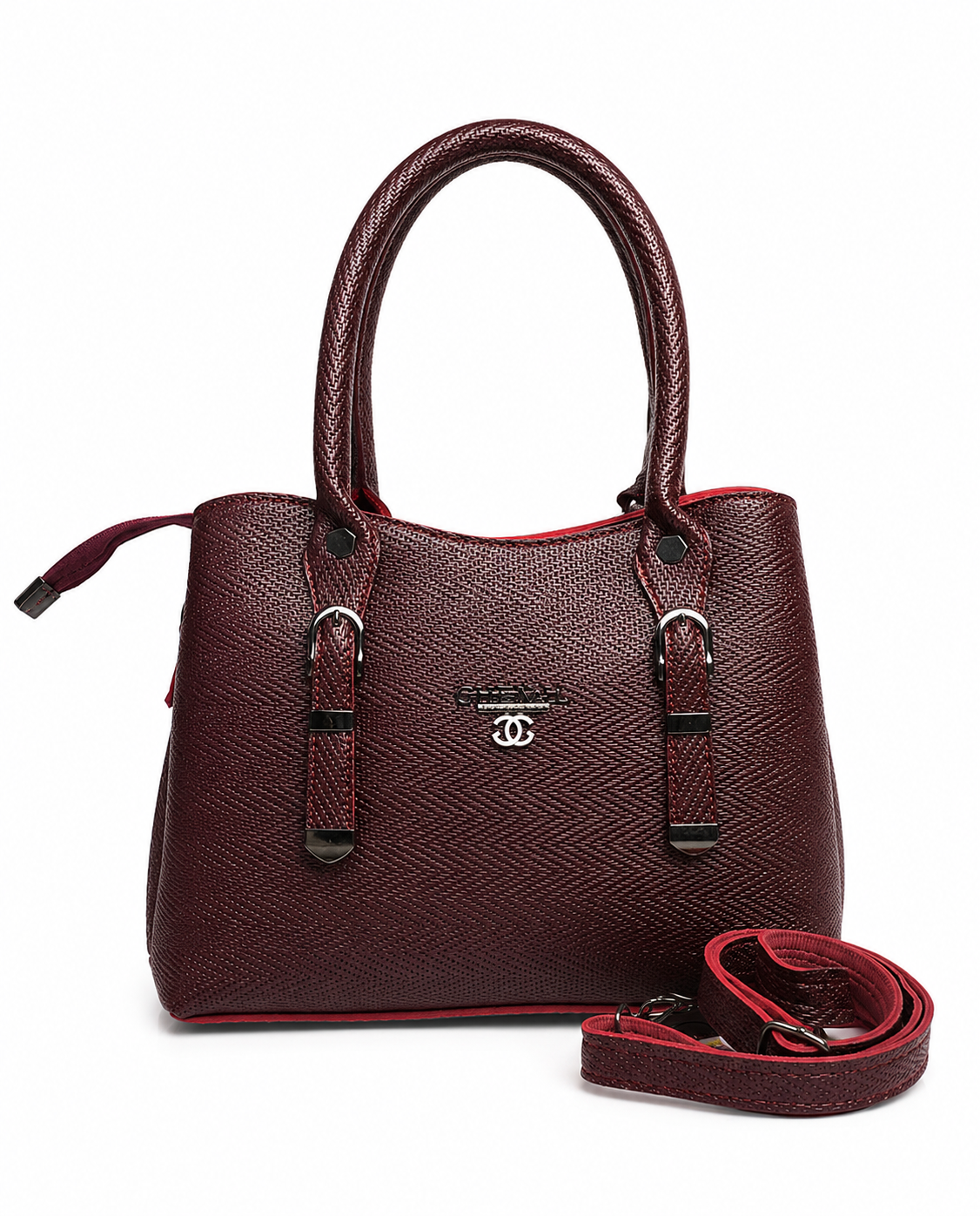 Elara Textured Structured Handbag with Shoulder Strap