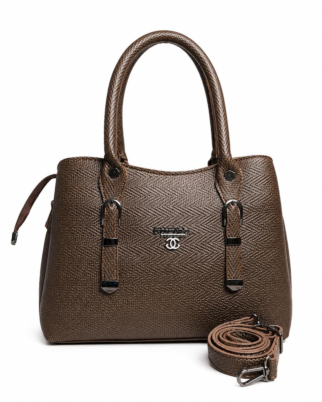 Elara Textured Structured Handbag with Shoulder Strap