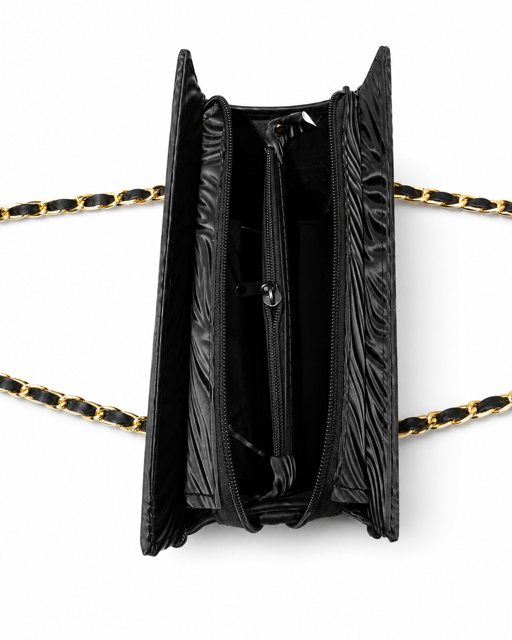 Aurelia Wave-Embossed Chain Handbag