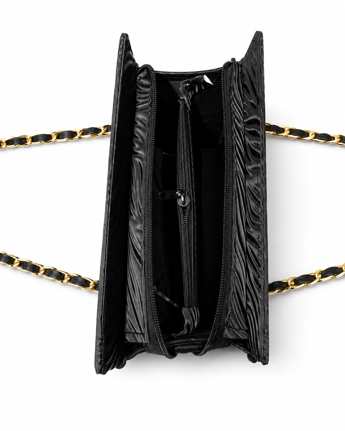Aurelia Wave-Embossed Chain Handbag
