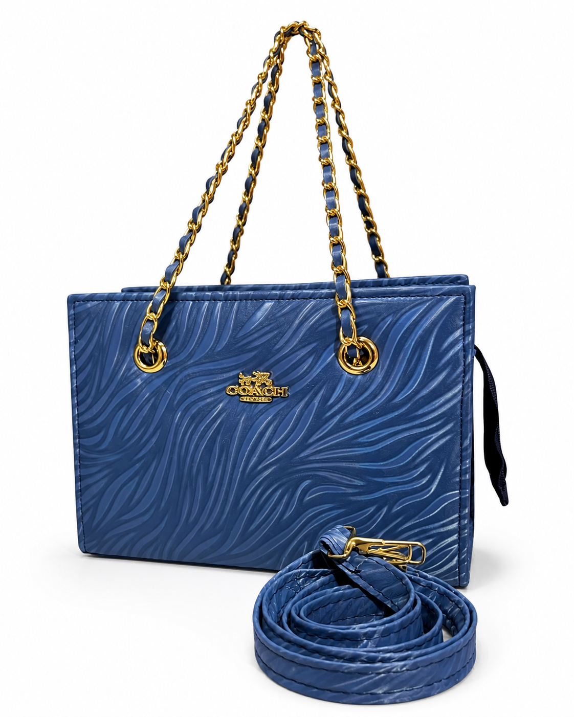Aurelia Wave-Embossed Chain Handbag