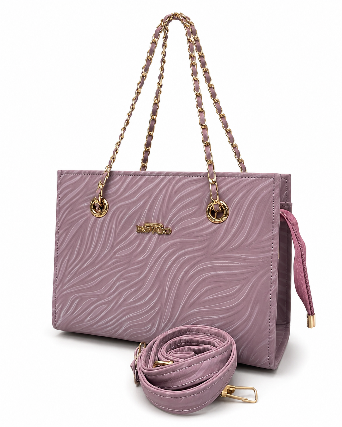 Aurelia Wave-Embossed Chain Handbag