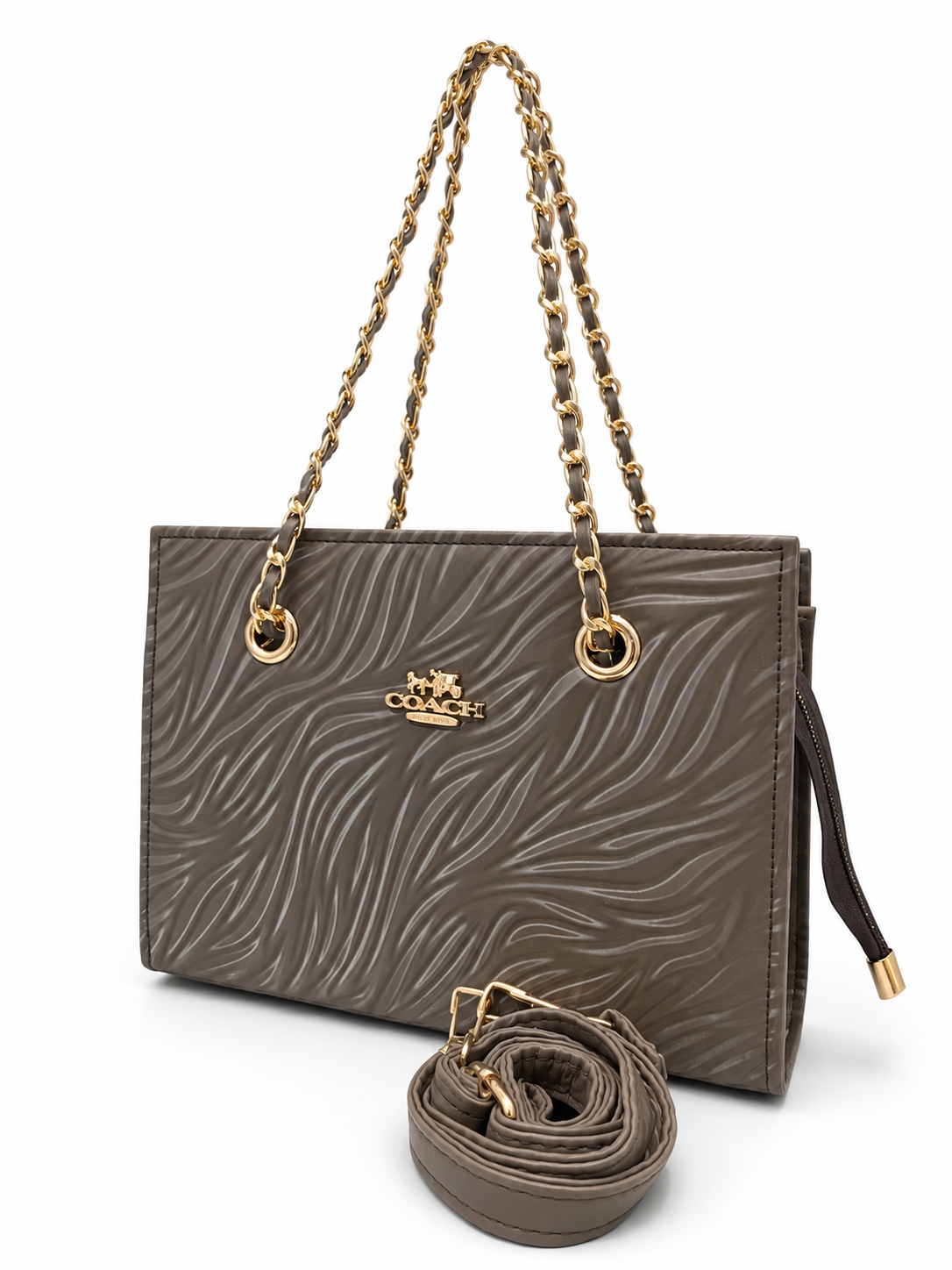 Aurelia Wave-Embossed Chain Handbag