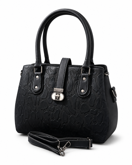 Liora Embossed Structured Handbag with Detachable Strap