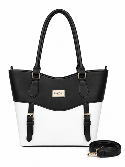 Black and white monochrome tote bag for women