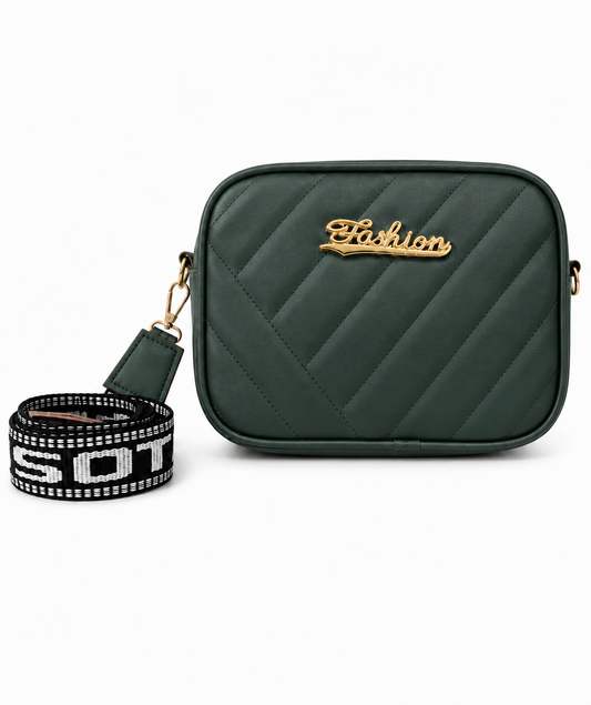 Emerald Quilted Crossbody Bag
