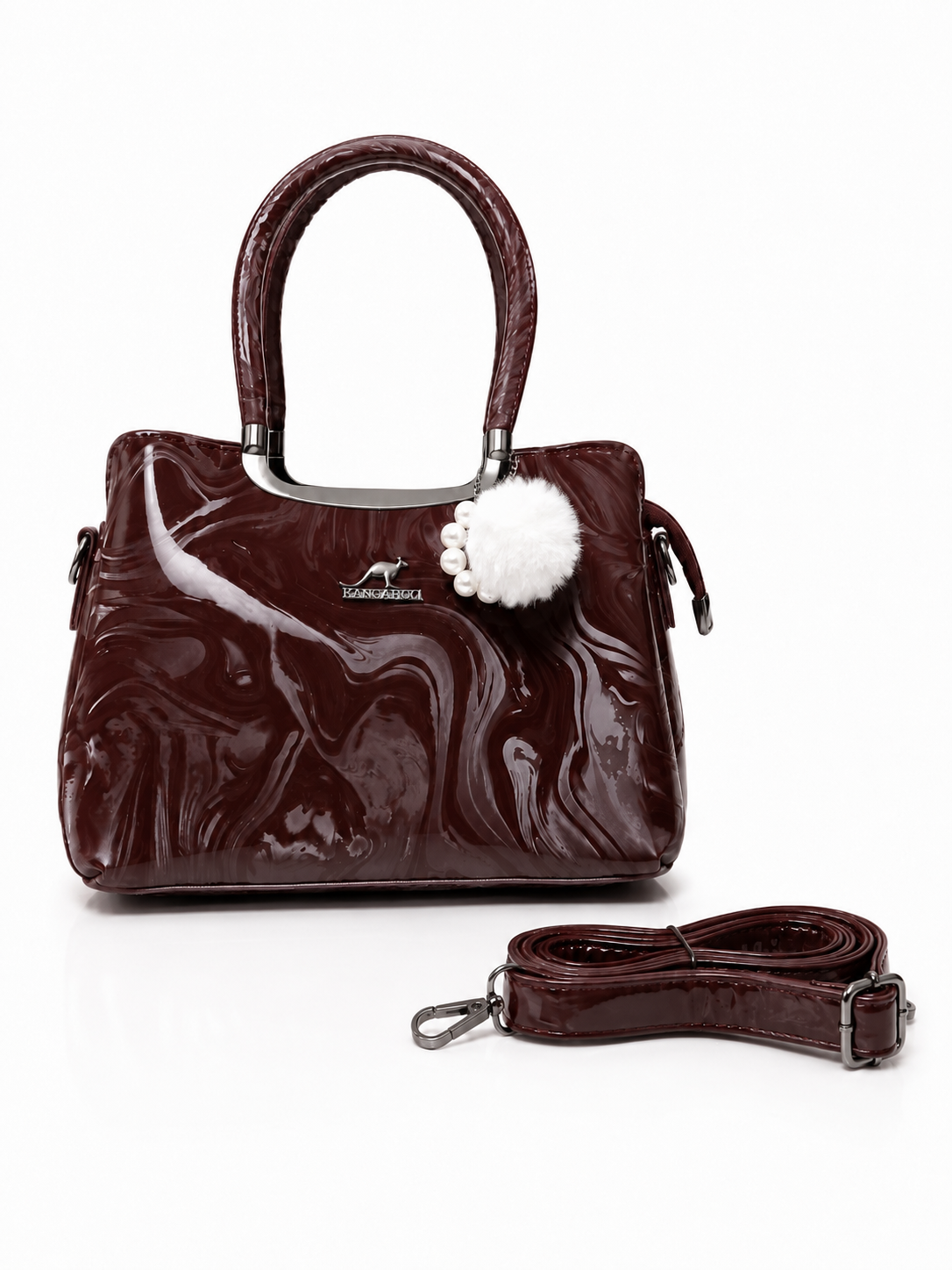 Blush Marble Charm Satchel Bag