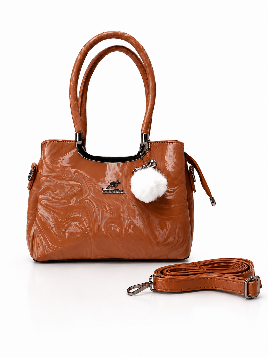 Blush Marble Charm Satchel Bag