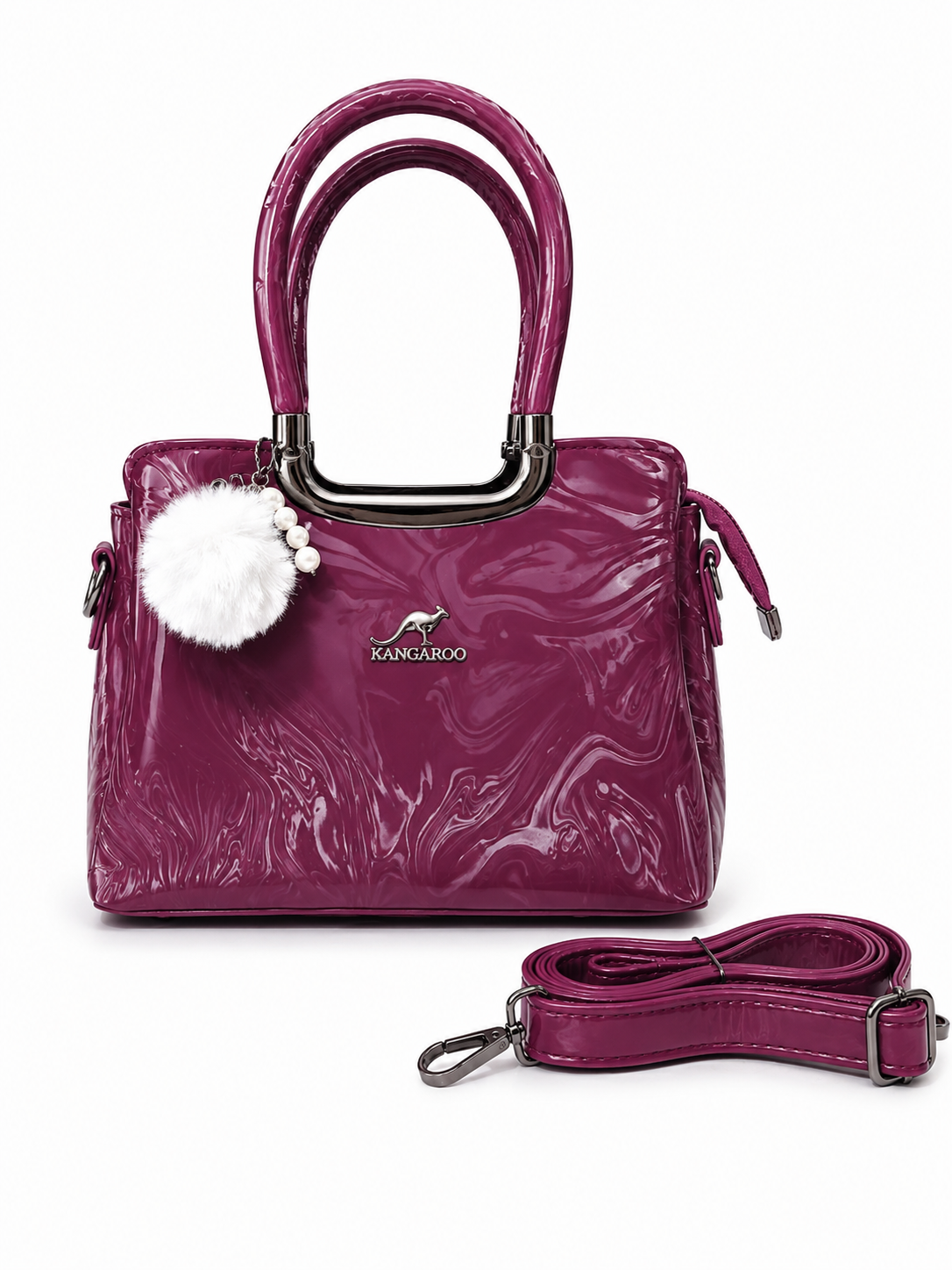 Blush Marble Charm Satchel Bag