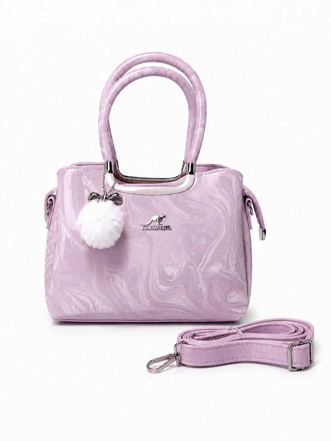 Blush Marble Charm Satchel Bag