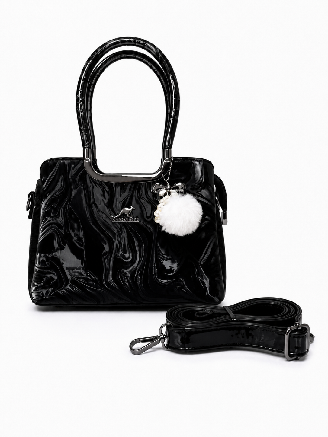 Blush Marble Charm Satchel Bag