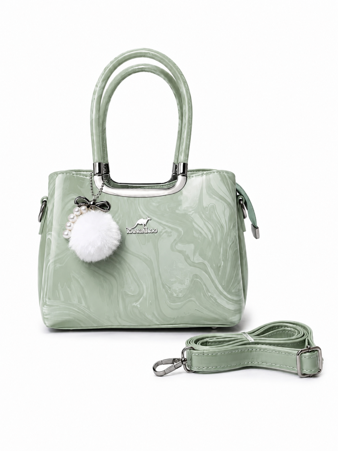 Blush Marble Charm Satchel Bag