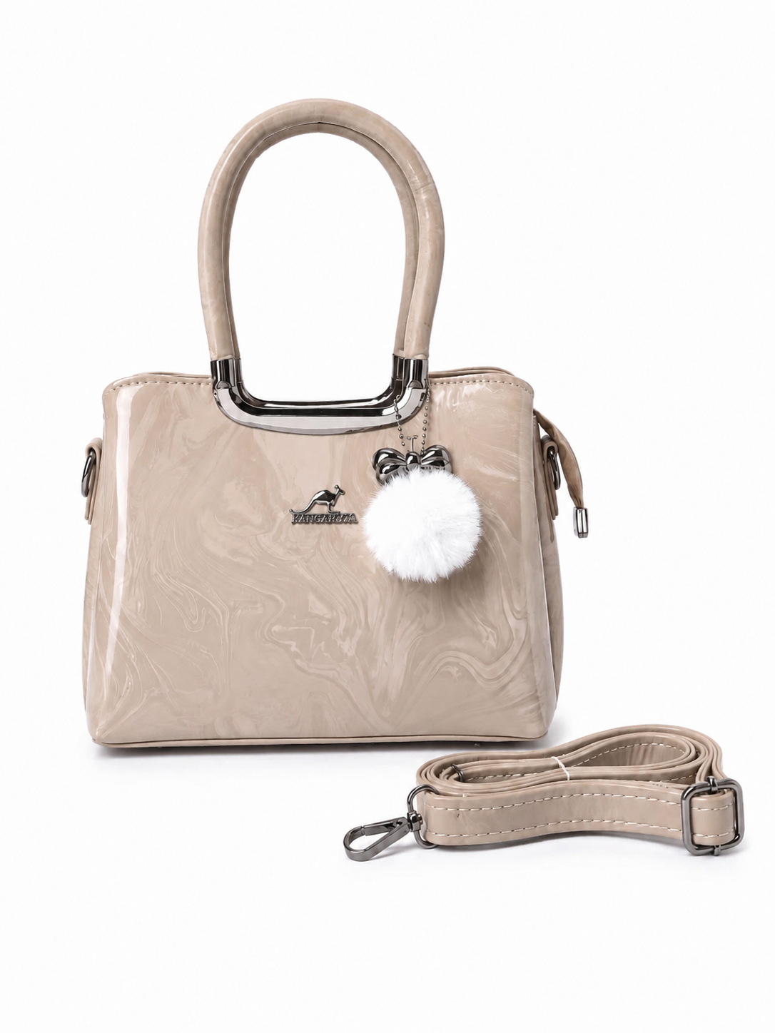 Blush Marble Charm Satchel Bag