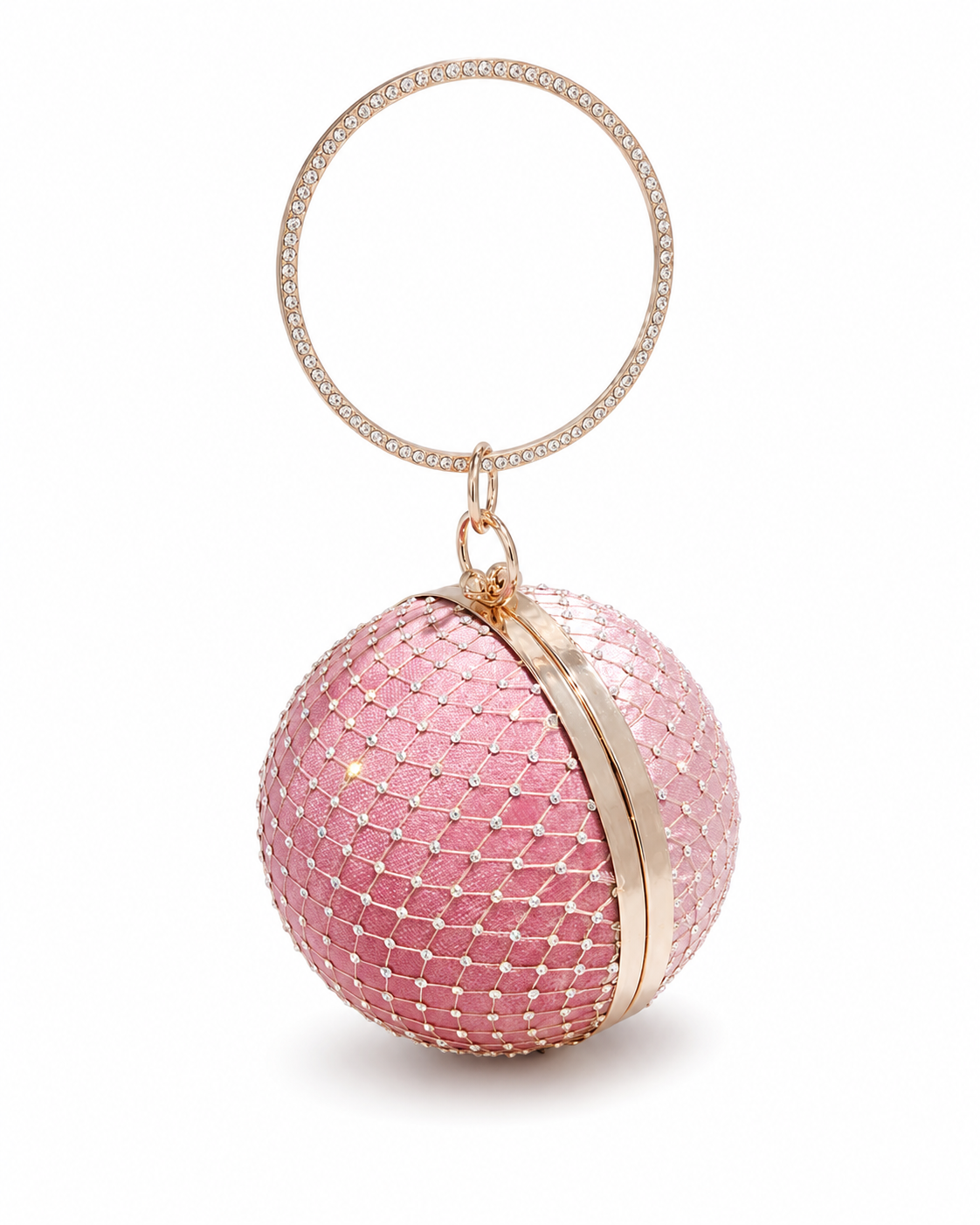 Velvet Spherical Crystal Clutch