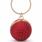 Velvet Spherical Crystal Clutch