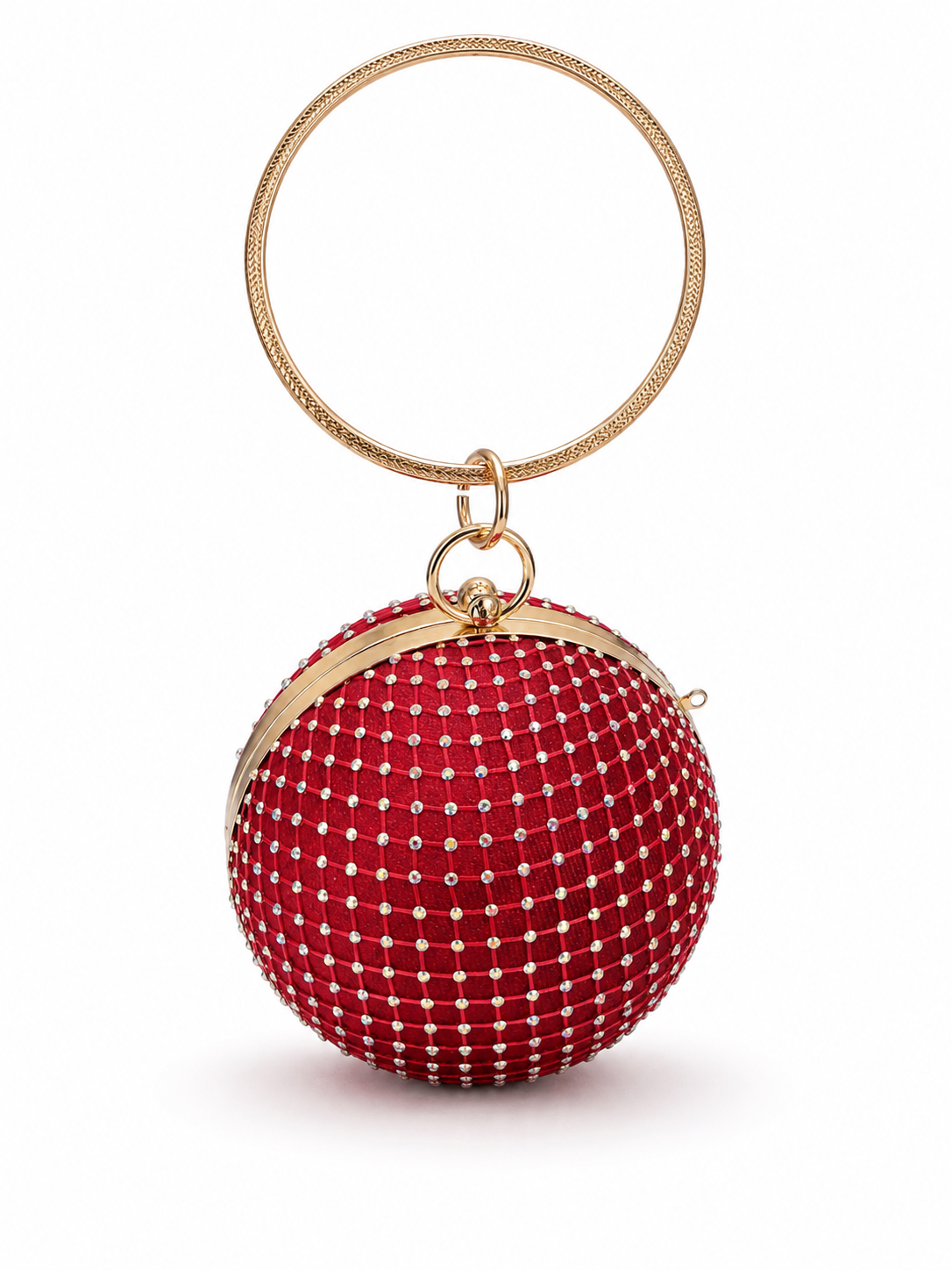 Velvet Spherical Crystal Clutch
