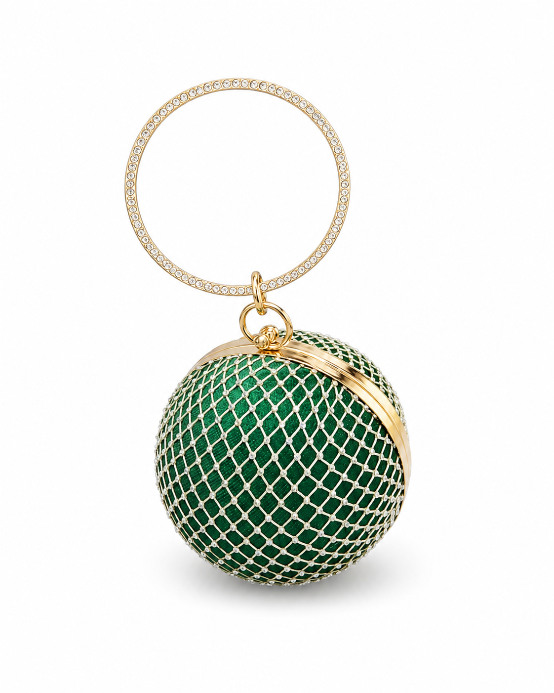 Velvet Spherical Crystal Clutch