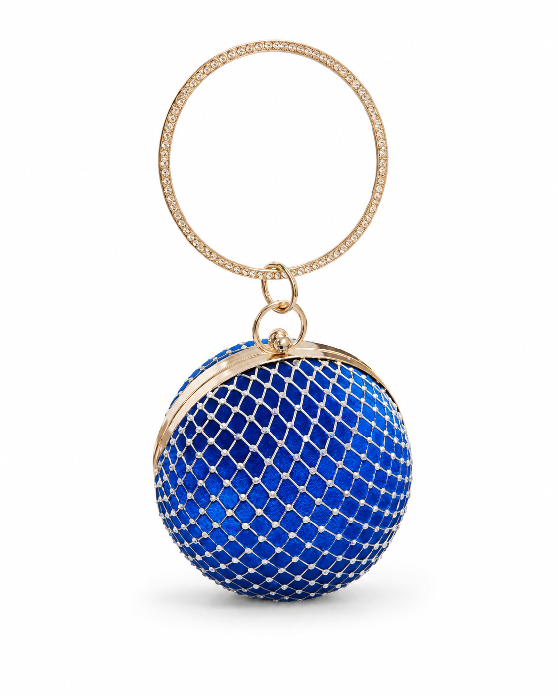 Velvet Spherical Crystal Clutch
