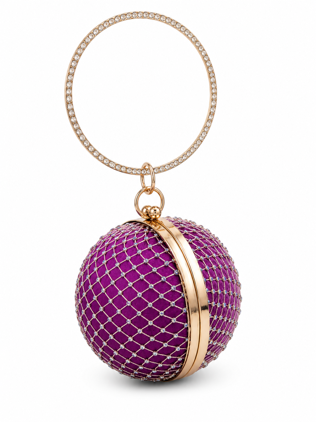 Velvet Spherical Crystal Clutch