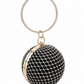 Velvet Spherical Crystal Clutch