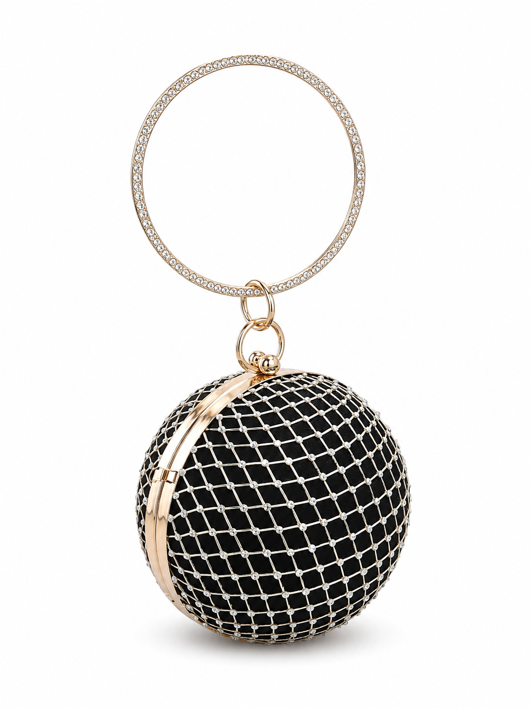 Velvet Spherical Crystal Clutch