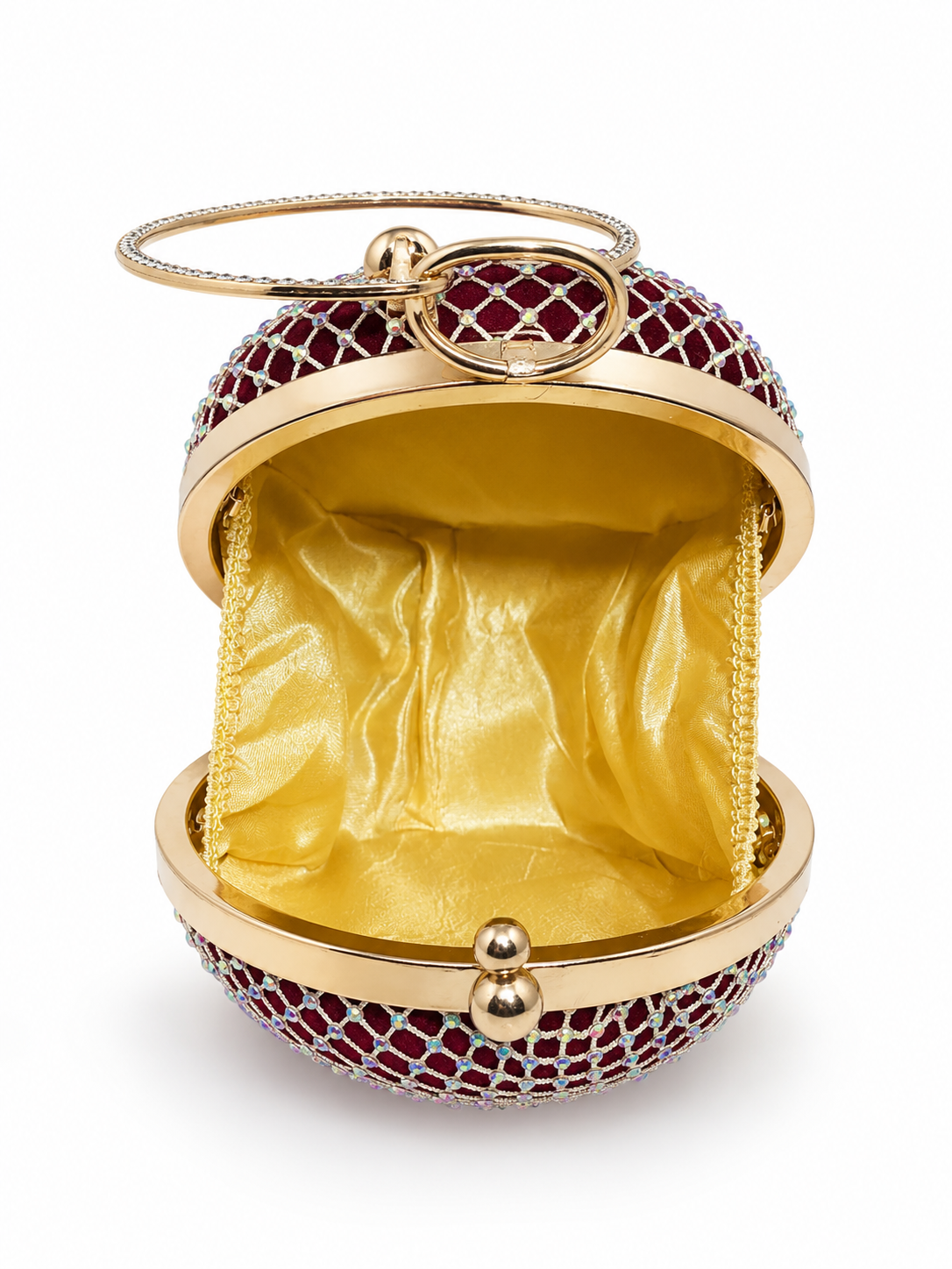 Velvet Spherical Crystal Clutch