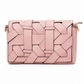 Black noir woven clutch bag with gold tone hardware