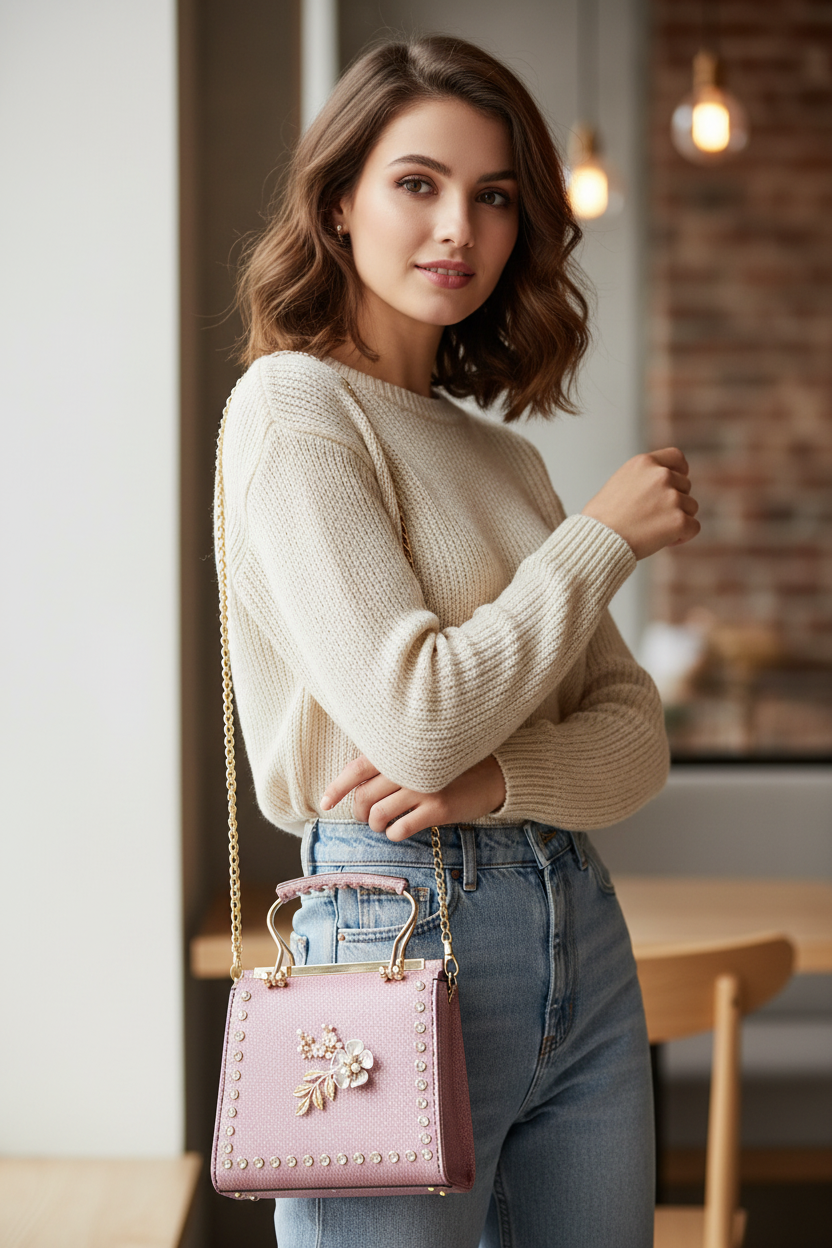 Handle Shinny Fancy Bag