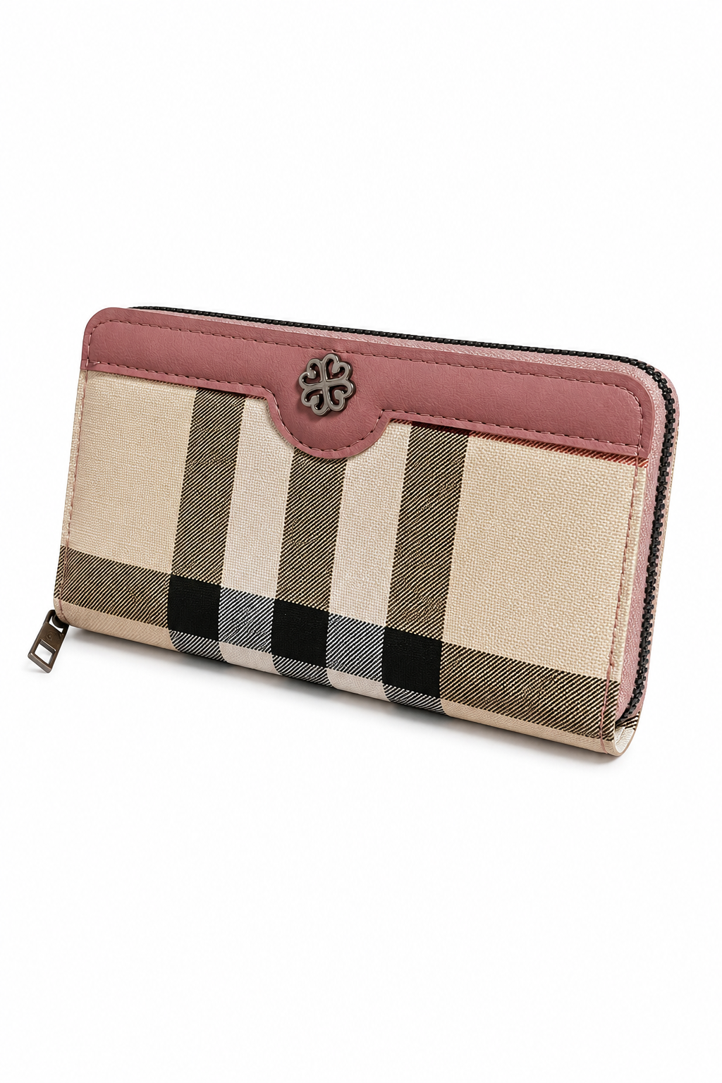 Cheque Single Zip Pocket Hand Pouch