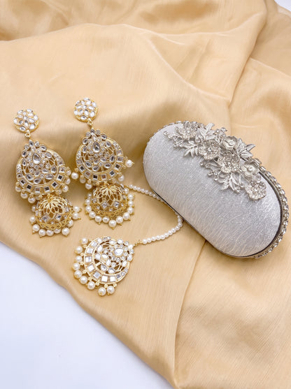 Clutch & Jhumka Tikka Set