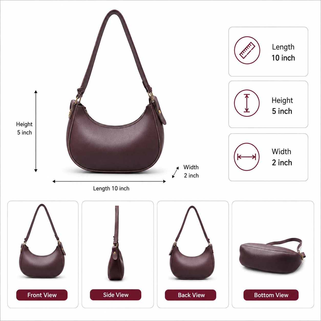Plain Moon Bag