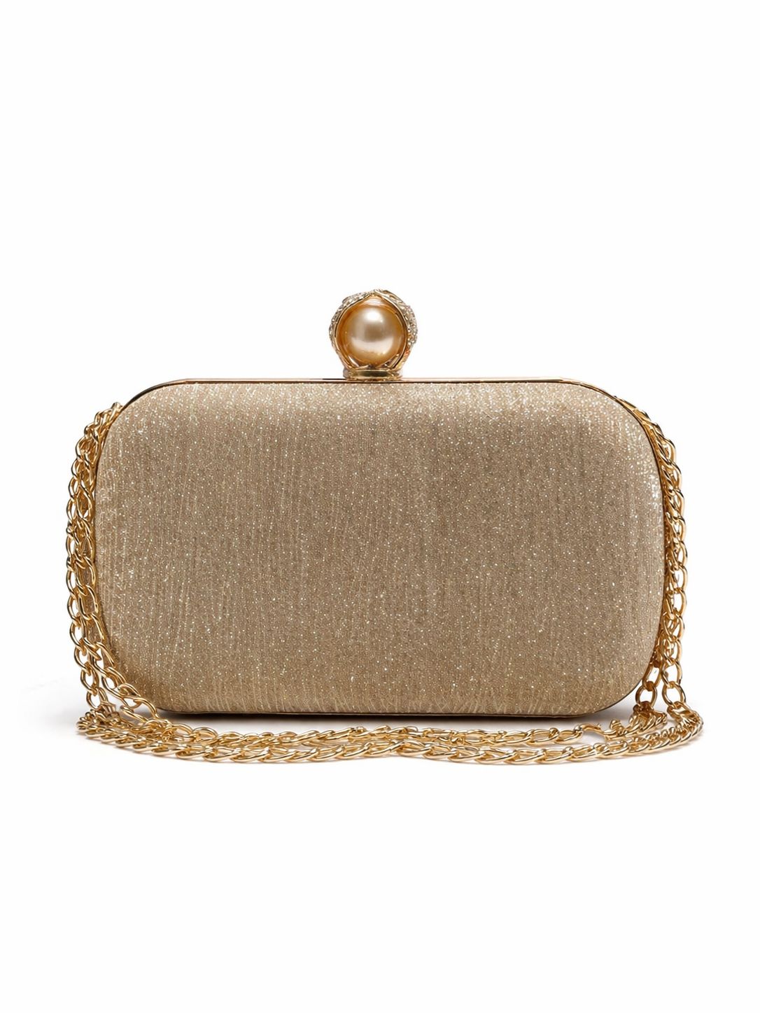 Chain Pearl Ring Fancy Clutch