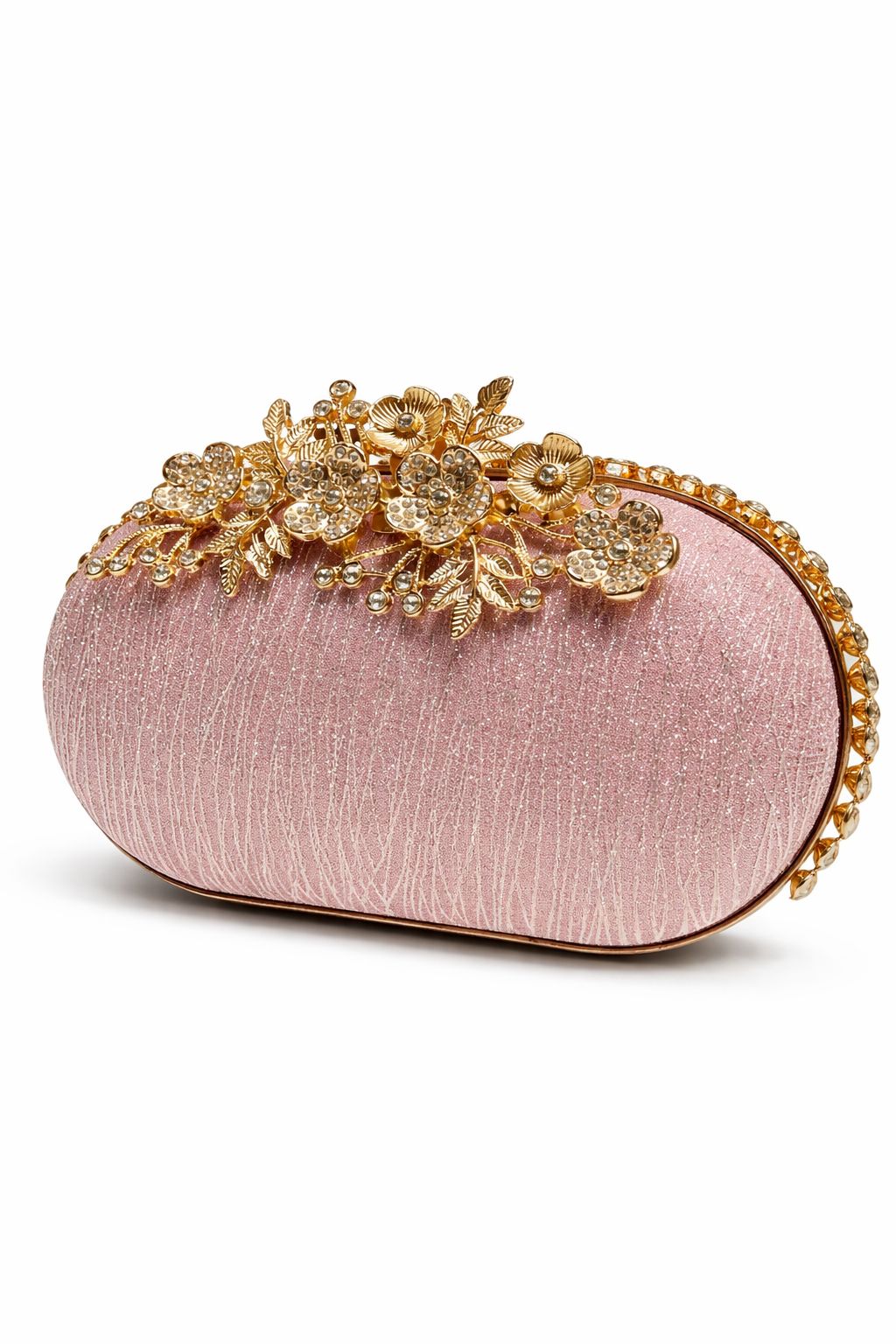 Flower Flap oval shape clutch