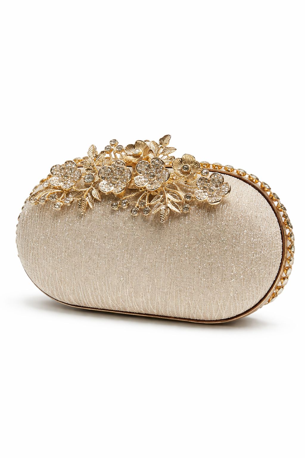 Flower Flap oval shape clutch