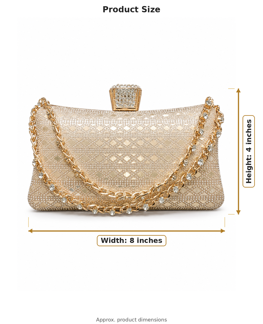 Elegant gold evening clutch