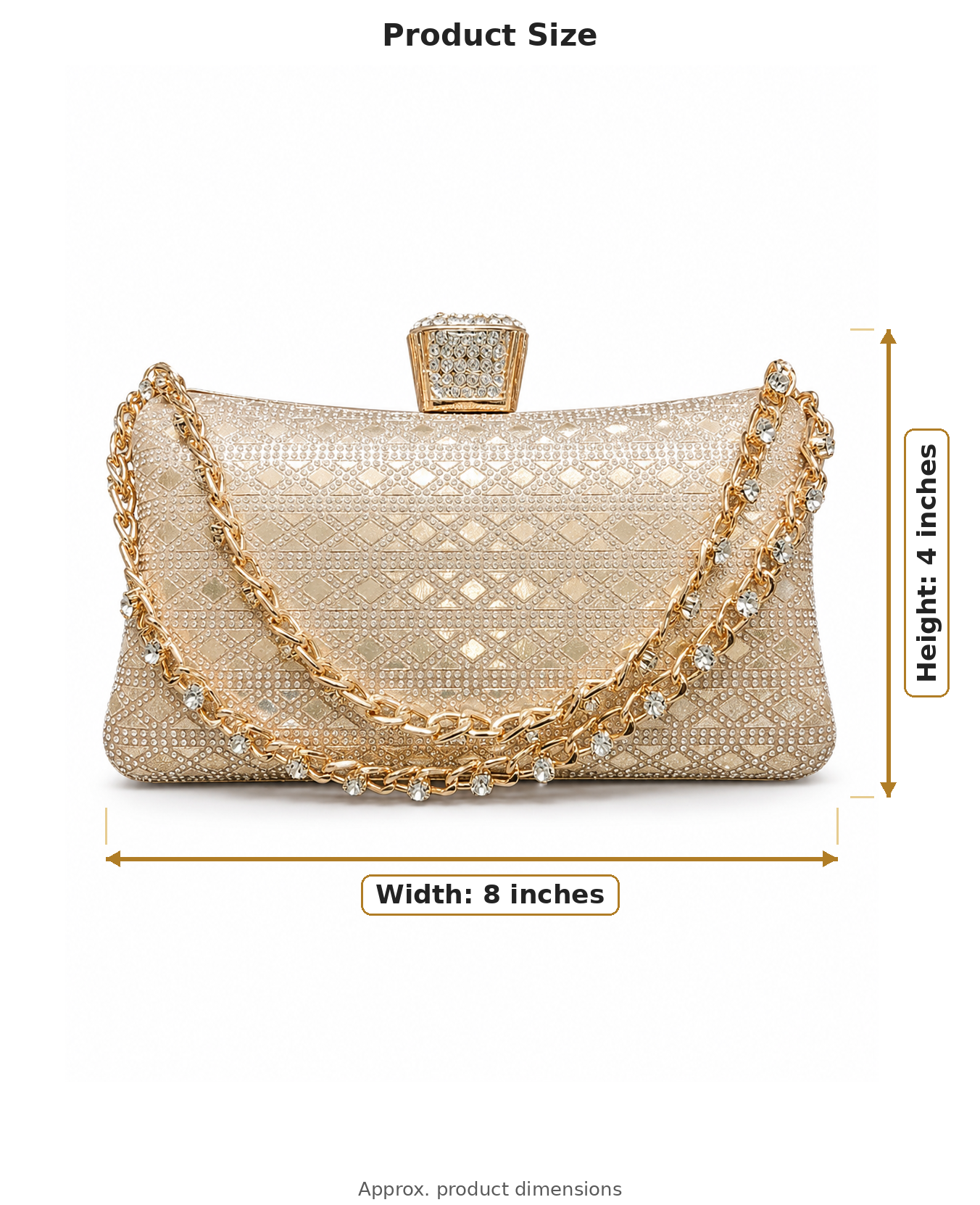 Elegant gold evening clutch