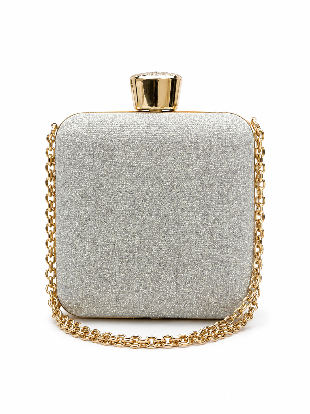 Square Shape clutch with chain