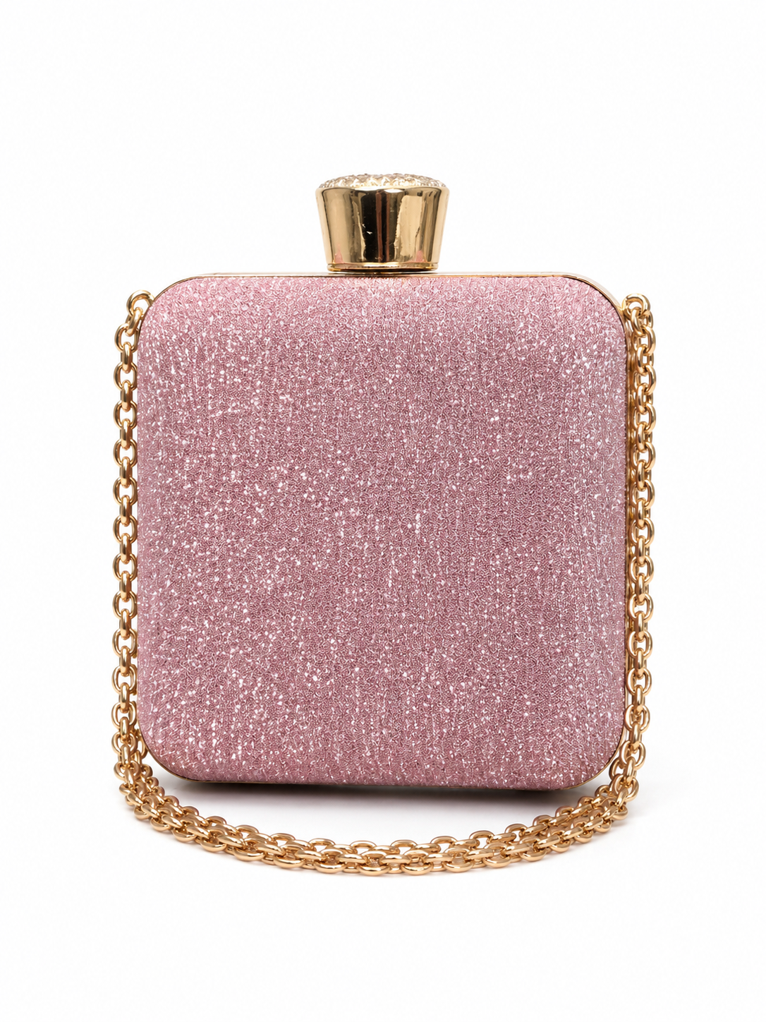 Square Shape clutch with chain