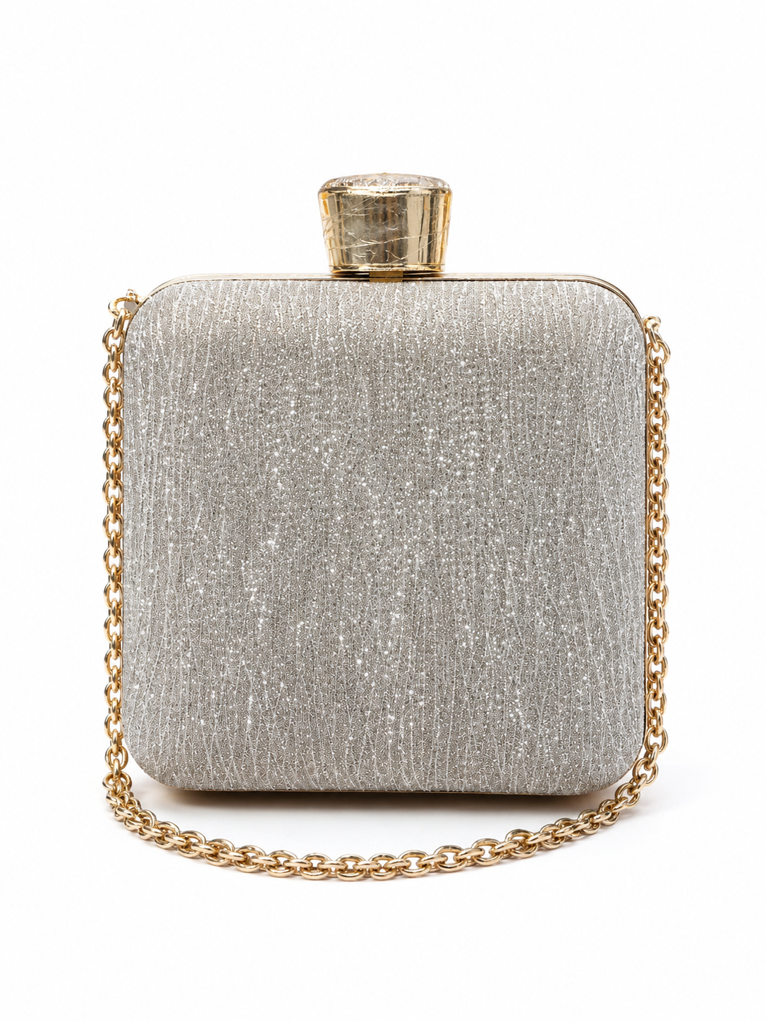 Square Shape clutch with chain