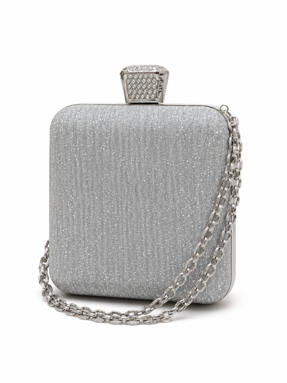 Square Shape clutch with chain