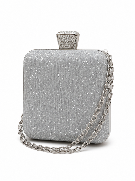 Square Shape clutch with chain